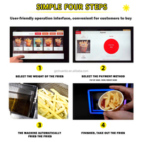 Distributeur automatique de frites commerciales avec logo personnalisé, écran tactile, paiement par carte et mobile, 110V 220V pour parcs et transports
