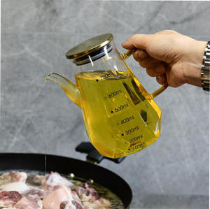Grande bouteille de <span class=keywords><strong>vinaigre</strong></span> en verre à haute teneur en borosilicate pour la cuisine Petite bouteille d'huile pour sauce soja et assaisonnement pour le stockage de l'huile de sésame - Product Image 4