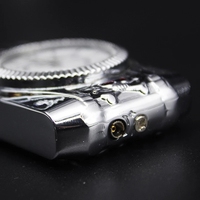 Briquet de luxe feuerzeug montre en or Jet Torch Turbo gaz coupe-vent cigare Cigarette briquet en métal Led gonflé essence Butane