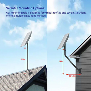 JH-Mech Poteau de montage d'<span class=keywords><strong>antenne</strong></span> robuste pour toit ou mur <span class=keywords><strong>Antenne</strong></span> murale en acier noir résistant aux intempéries conviviale - Product Image 2