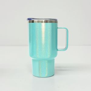 Gobelets isothermes en acier inoxydable de 3 oz avec poignée, effet brillant et pailleté, pour fêtes et camping, avec paille métallique, pour sublimation (modèles vierges) - Product Image 4