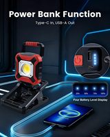 Lampe de travail rechargeable, lampe magnétique, alimentée par batterie, essentiels de camping, projecteur sans fil longue durée pour atelier, garage