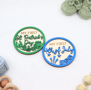 PAFU Hello World Sign 3D First Holidays Milestone Discs pour photos de bébé, disques gravés pour marquer les étapes importantes de bébé - Product Image 6