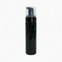 Bouteille moussante noire PCR PET avec pompe 180ml 220ml 250ml Bouteille d'emballage cosmétique écologique pour le lavage du visage et l'utilisation cosmétique