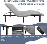 Cadre de lit intelligent réglable électrique King Size avec massage, réglage de la hauteur, pour personnes âgées, pliable, Twin XL