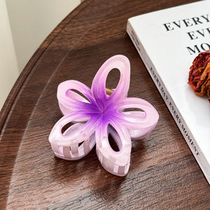 Pince à cheveux tendance en plastique, motif fleur d'été artificielle Plumeria <span class=keywords><strong>Rubra</strong></span>, faite à la main, pour fête hawaïenne, 7,7 cm, personnalisable - Product Image 4