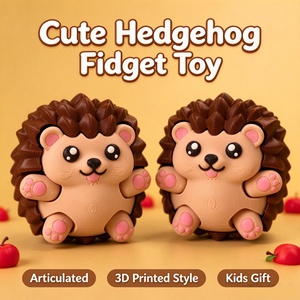 FUSEJOY Llavero de juguete antiestrés con diseño de erizo de gato de peluche 3D impreso, con función de clic y forma de pata, para el alivio del estrés - Product Image 2