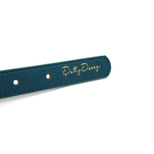 Collar de cuero de perro cómodo de cuero de PU resistente y duradero acolchado de tacto suave confiable de lujo con accesorios de aleación de Zinc dorado - Product Image 4