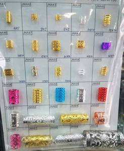 200 Piezas de Cuentas de Metal Chapadas en Oro para Rastas, Anillos y Brazaletes para el Cabello de 23 mm, Joyería para el Cabello para Bodas - Product Image 6