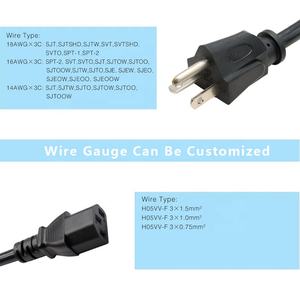 Американский сетевой кабель NEMA 5-20P (штекер) 20А 250В на IEC320 C13 15А 125В, провод 14AWG, 3-контактный, для бытовой техники - Product Image 3