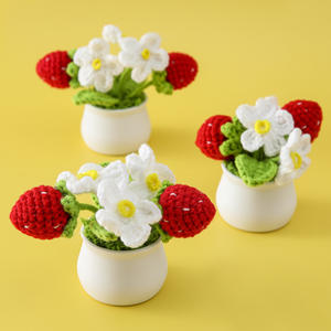 Gran oferta, planta de fresa acabada, ganchillo, hilo de lana, ilustraciones hechas a mano, decoración del hogar para Navidad, otros festivales - Product Image 6