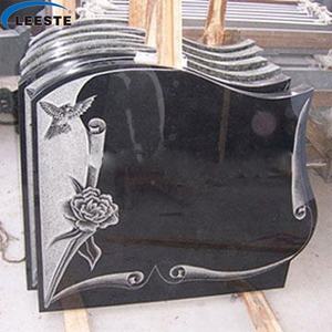 Новый натуральный черный памятник камень гранит в форме сердца надгробие птица - Product Image 4