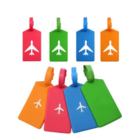 Étiquette de bagage en caoutchouc personnalisée de haute qualité à bas quantité minimale de commande étiquette de bagage en PVC en forme de rectangle rond pour le voyage