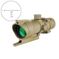 Lunette de visée LAMBUL 4x32 avec optique rouge/verte, point rouge pour la chasse, loupe, réticule Chevron/Croix, support 20mm, noir/brun