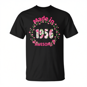 T-shirt floreale fantastica realizzata nel 1956, regalo di compleanno per donne e ragazze - Product Image 2