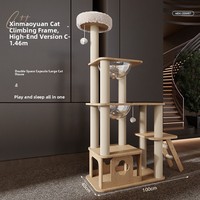 Arbre à chat de luxe avec structure d'escalade et lit en sisal, 4 niveaux et plus, plateforme de saut écologique pour plusieurs chats
