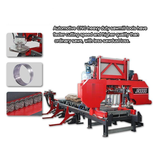 เครื่องเลื่อยสายพานแนวนอนแบบดีเซลไฟฟ้าอัตโนมัติ เครื่องเลื่อยไม้แบบพกพา พร้อมมอเตอร์ 220V/380V รับประกัน 1 ปี - Product Image 1