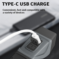 Lampe de travail en alliage d'aluminium, chargeur USB, batterie intégrée, étanche IP55, 5 modes, torche LED COB pour le camping en plein air