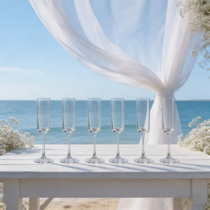 Copas de Champán de Vidrio Transparente al por Mayor, Elegantes Copas para <span class=keywords><strong>Vino</strong></span> Espumoso con Tallo para Restaurantes, Bodas y Fiestas - Product Image 6