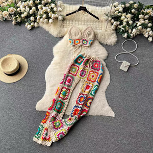 Top Estivo da <span class=keywords><strong>Donna</strong></span> 2023 in Maglia di Nylon/<span class=keywords><strong>Cotone</strong></span> Antirughe di Lusso, Nuovo Arrivo con Lavorazione all'Uncinetto - Product Image 4