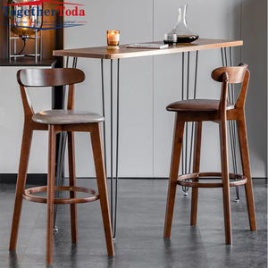 Beau <span class=keywords><strong>tabouret</strong></span> de bar <span class=keywords><strong>en</strong></span> <span class=keywords><strong>bois</strong></span> à dossier <span class=keywords><strong>bas</strong></span> pour la maison, meuble de cuisine et de bar pour le restaurant, vente <span class=keywords><strong>en</strong></span> gros et personnalisable - Product Image 3