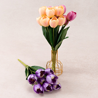 Bunga Sutra Buatan 9 Tangkai Tulip Lentera - Dekorasi Jendela Butik & Dekorasi Pernikahan - Rangkaian Bunga Mewah Ringan Cina