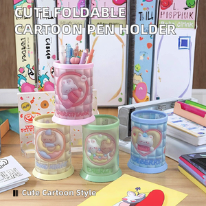 LUBIN - Portalápices Creativo Kawaii con Forma de Animales de Dibujos Animados, Plegable, Redondo, de Plástico, sin Impresión, 9 x 9,8 cm - Product Image 2