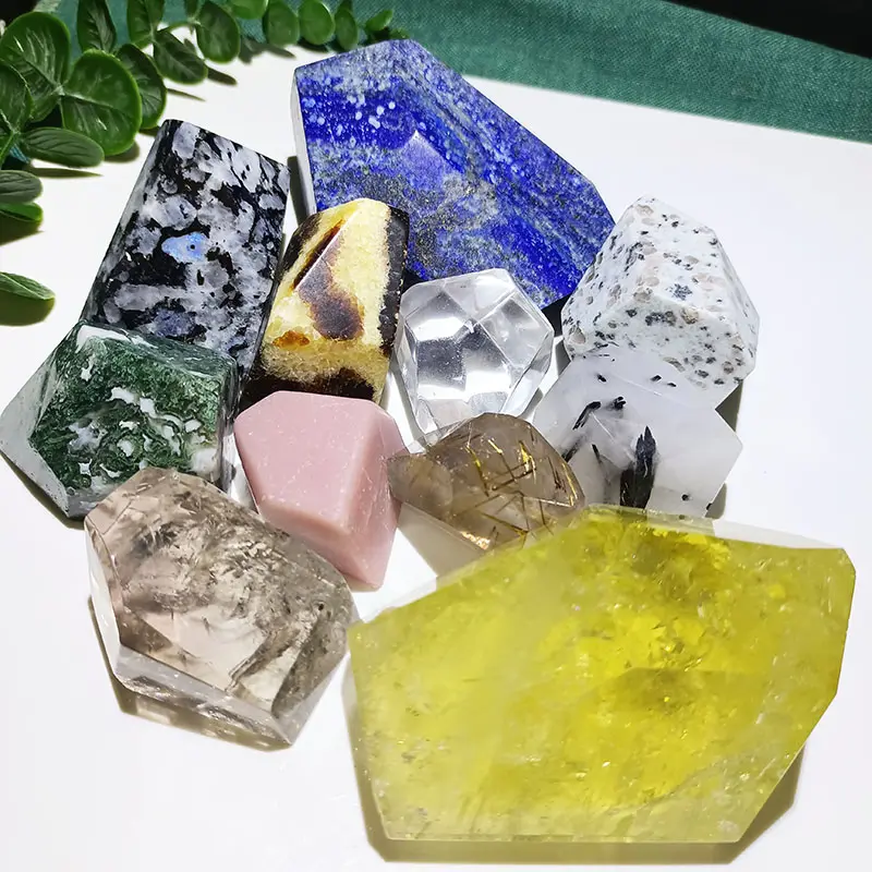 Bulk Wholesale Citrine Moss Agate Freeform Stones Polished Quartz Crystal Freeform Gemstones For for Meditation