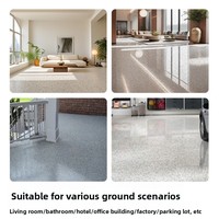 Peinture liquide autolissante époxy à sable coloré pour sols, revêtement fluide à appliquer au pinceau, effet marbre, résistante à l'usure, pour ateliers et sols en béton.