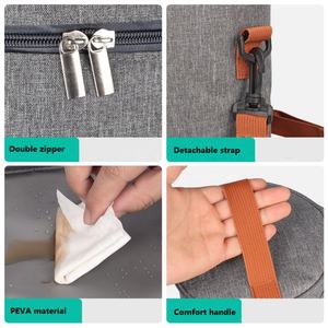 Bolsa Refrigerante Redonda Portátil Personalizada para Picnic, Diseño Moderno con Patrón de Letras Impresas en Oxford Peva Impermeable, Almacenamiento de Alimentos para Exteriores - Product Image 4