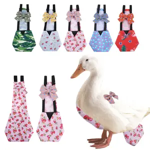 Pañales de pollo para mascotas Pañales de Patito Ropa de ganso reutilizable lavable Pañales para mascotas con pajarita para gansos Bantam Call Duck Poultry