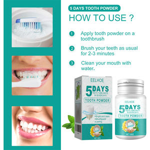 EELHOE 50g 5 jours <span class=keywords><strong>de</strong></span> poudre pour <span class=keywords><strong>dents</strong></span> nettoyage des <span class=keywords><strong>dents</strong></span> éclaircissant rafraîchissant poudre pour soins bucco-dentaires - Product Image 3