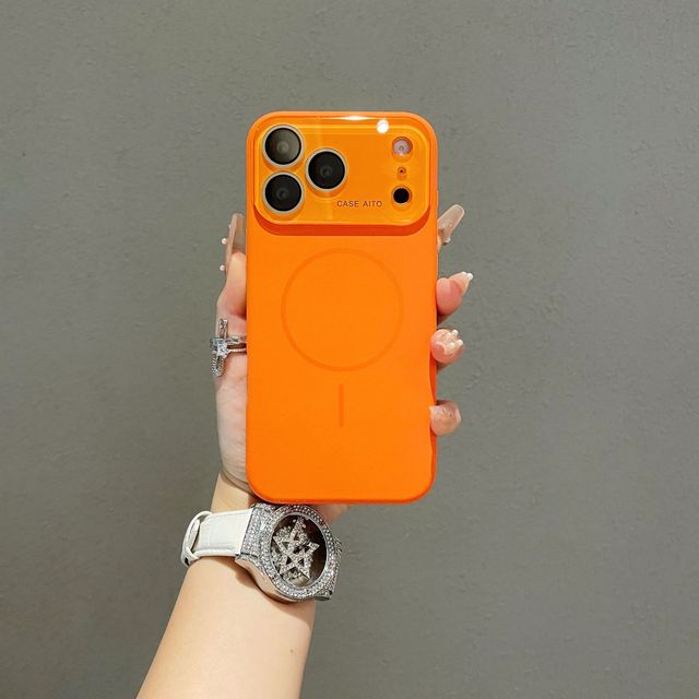 Magnetic Liquid Silicone Case for iphone 17 16 Pro Max Large Window Solid Color Silicone Magnetic Case for iphone 13 14 15