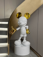 Statue de personnage de dessin animé moderne Mickey, peinture artistique en résine, décoration de la maison, salon, grande sculpture, ornement