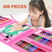 Ensemble d'art 208 pièces, boîte de crayons de couleur, ensemble de peinture artistique 208 pièces pour enfants