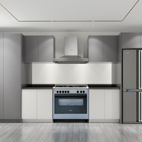 Cuisine moderne de luxe sur mesure, en kit, avec armoire de cuisine modulaire en MDF, stratifié, imitation marbre