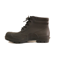 Chaussures de Sécurité en Cuir Mi-Montantes Anti-Écrasement Antidérapantes pour Mineurs, Protection du Travail, Construction et Travaux en Milieu Humide de Mine de Charbon