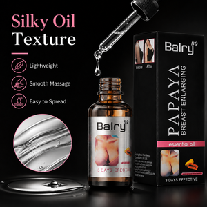 Huile Essentielle pour le Soin des Seins Balry Papaya, Incolore et Transparente, Huile de Massage Raffermissante pour la Poitrine avec Flacon compte-gouttes ambré - Product Image 3