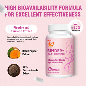 OEM Private Label Binder Detox Capsules with Curcuminoids Extract Black Pepper for Healthy Metabolism Help Reduce Cravings - Product Image 4