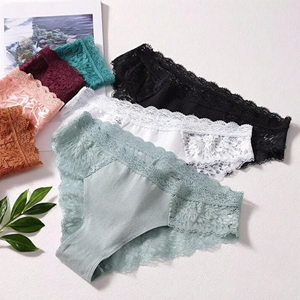 Culottes en dentelle épissée Modèles pour femmes Culottes pour dames confortables respirantes et non marquantes Culottes creuses françaises - Product Image 4