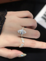 Anillo de Compromiso y Aniversario de Lujo ICEWALD con Diamante Cultivado en Laboratorio de Corte Marquesa de 3ct/5ct, Oro Sólido de 18K, Certificado IGI