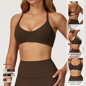 Cloud Feel Yoga Bra Secado rápido Cross-Back Ropa deportiva <span class=keywords><strong>de</strong></span> alta intensidad Casual Running Sports Bra Ropa Interior <span class=keywords><strong>De</strong></span> Yoga - Product Image 2