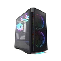 Ordinateur de bureau gamer Full Tower toutes fonctions, boîtier EATX, châssis en alliage d'aluminium, panneau en maille, panneau latéral en verre TG, logo personnalisé