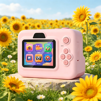 Appareil photo instantané pour enfants, vidéo Full HD, photo portable, mini appareil photo numérique, capteur CMOS, carte mémoire, plastique, grand angle 180°