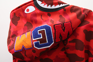 Felpa con Cappuccio e Zip Camouflage Shark 2026, 100% Cotone, Unisex, Stile Streetwear, Alta Qualità, Bapees - Product Image 2