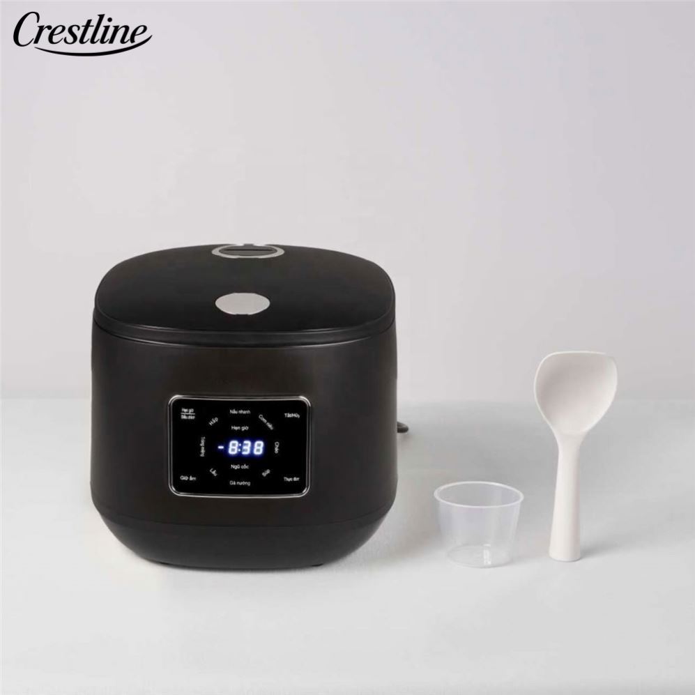 Factory Wholesale Luxury 5L Electric Rice Cooker 900W Touch Screen Control Quality Plastic Housing with Measuring Cup Accessory