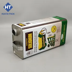 Metal F Style Can 1L 4L Square Tin Cans Used For Chemical With Metal Handle And Metal Snap-off Lid