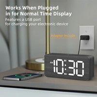 Dual Alarm Digitaluhr Helle LED-Anzeige Große Zahlen Dimmbare elektronische Bewegung Modernes Design Schlummer funktion Schreibtisch uhr