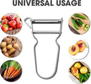 Éplucheur de légumes en acier inoxydable, trancheur de concombre multifonctionnel, outil de cuisine - Product Image 2