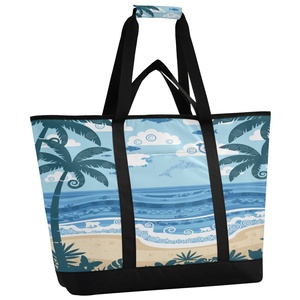 30 Can Reusable Beach <b>Bag</b> Cooler Large Insulated Tote Palm <b>Tree</b> Summer Carry-on Travel Cooler Tote with Wide Opening - Product Image 2